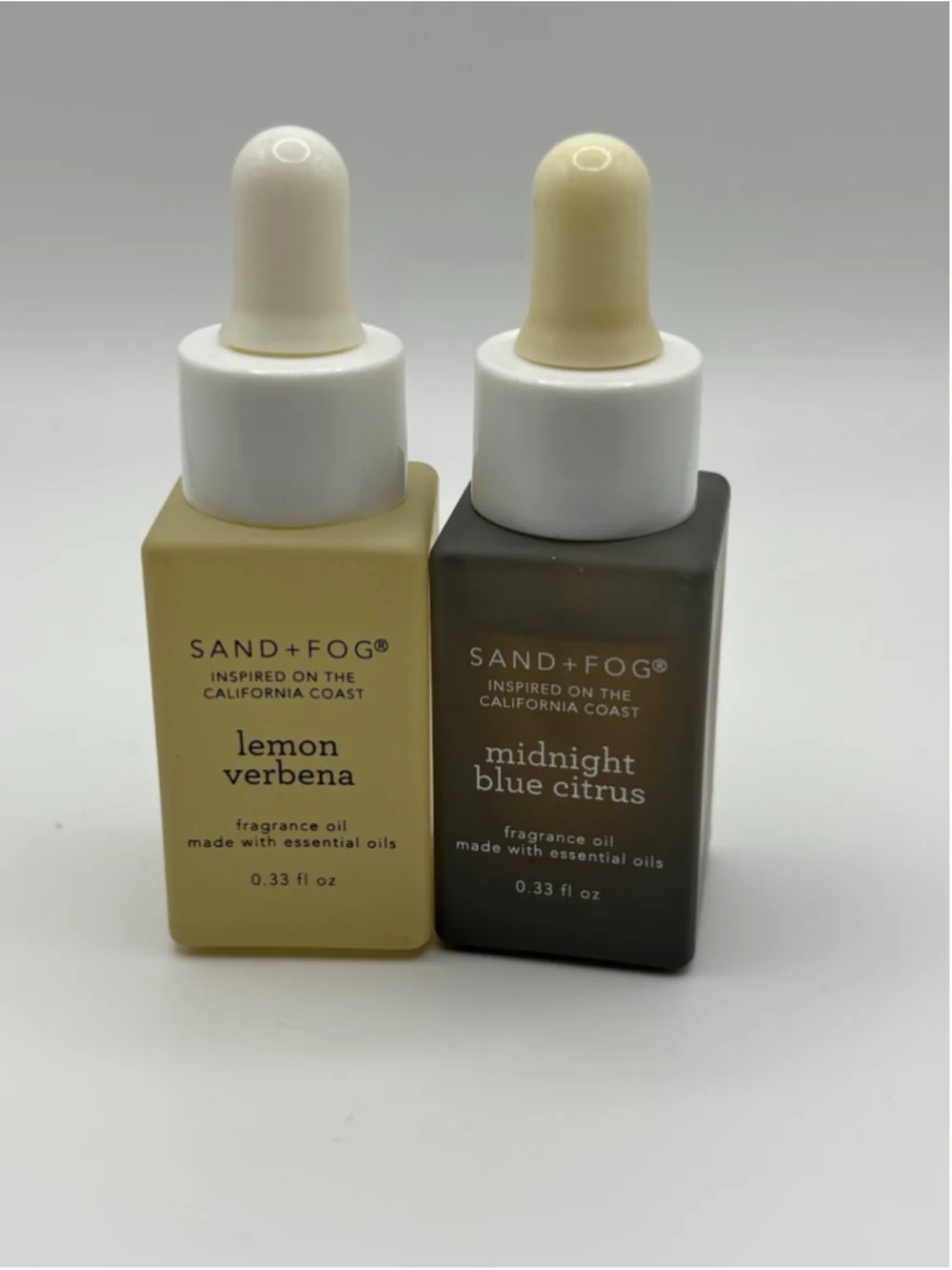 Sand + Fog Fragrance Oil Set Lemon Verbena & Midnight Blue Citrus 0.33 oz New